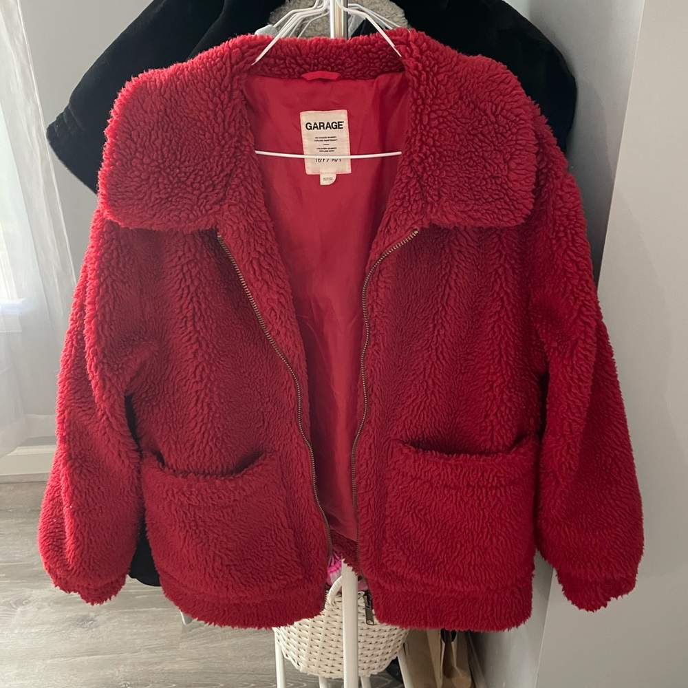 Garage Red Teddy Bear Jacket
